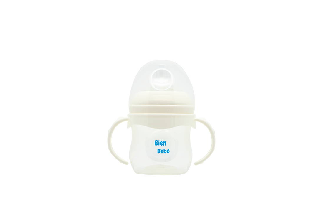 Natural flow Anti-Colic + Wide Neck Baby Bottle + Handle, 4oz/125mL, 3 Counts