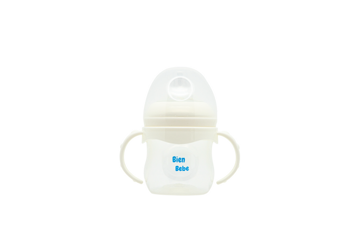 Natural flow Anti-Colic + Wide Neck Baby Bottle + Handle, 4oz/125mL, 3 Counts