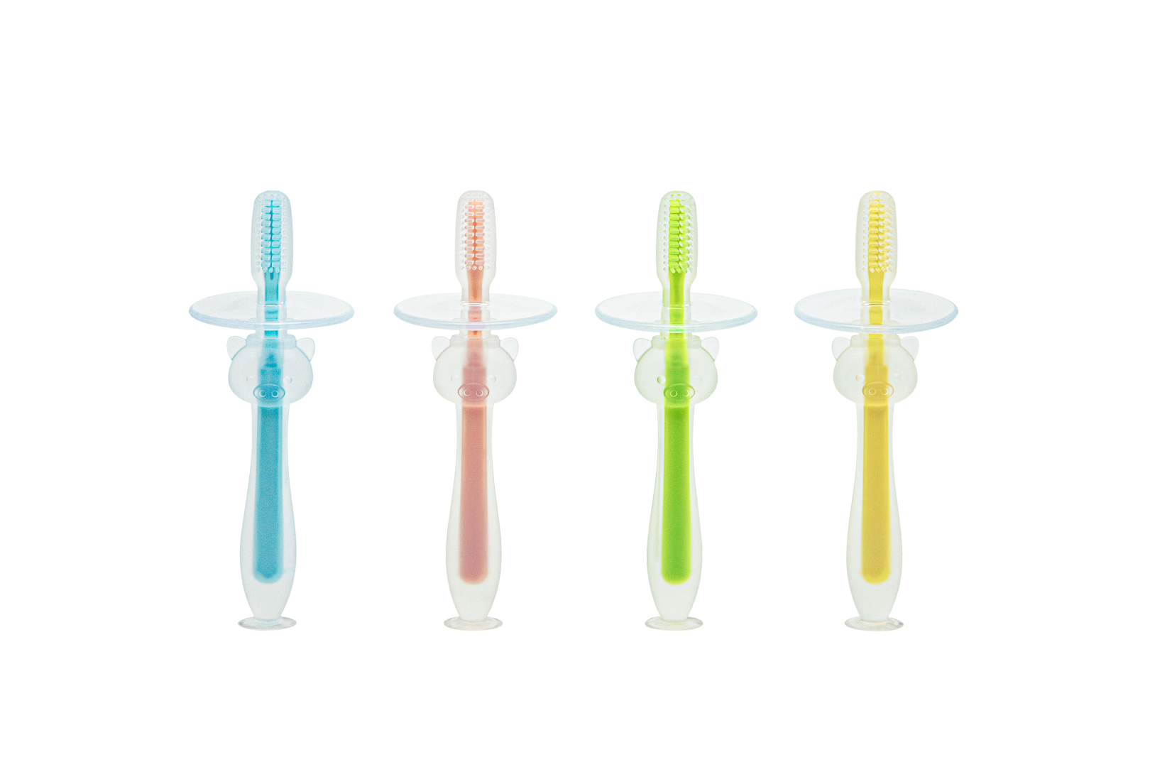 Toothbrush with Baffle, BPA-Free, Food-Grade Silicone, 4 Counts