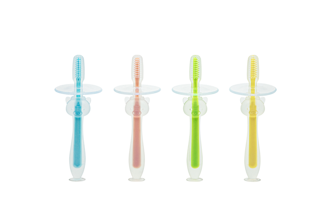 Toothbrush with Baffle, BPA-Free, Food-Grade Silicone, 4 Counts