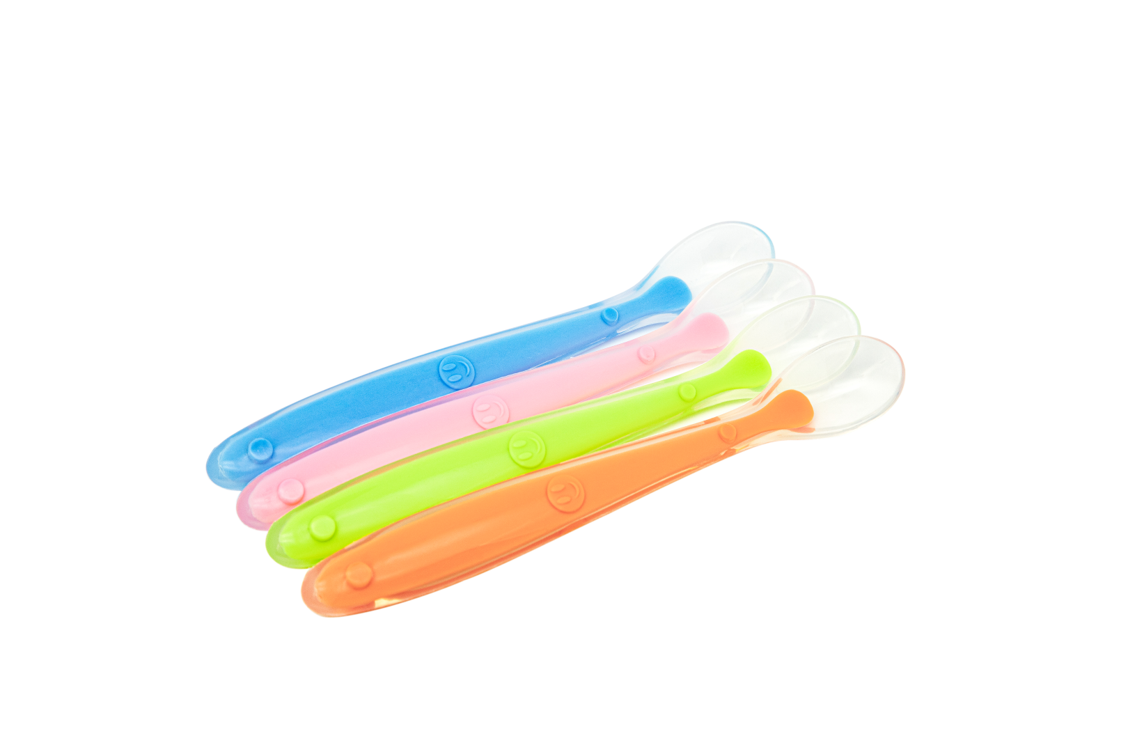 Silicone Baby Feeding Spoon, First Stage Infant Spoons, Soft & Flexible Easy on Gums Tip, 4 Counts