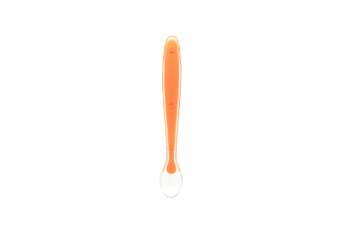 Silicone Baby Feeding Spoon, First Stage Infant Spoons, Soft & Flexible Easy on Gums Tip, 4 Counts