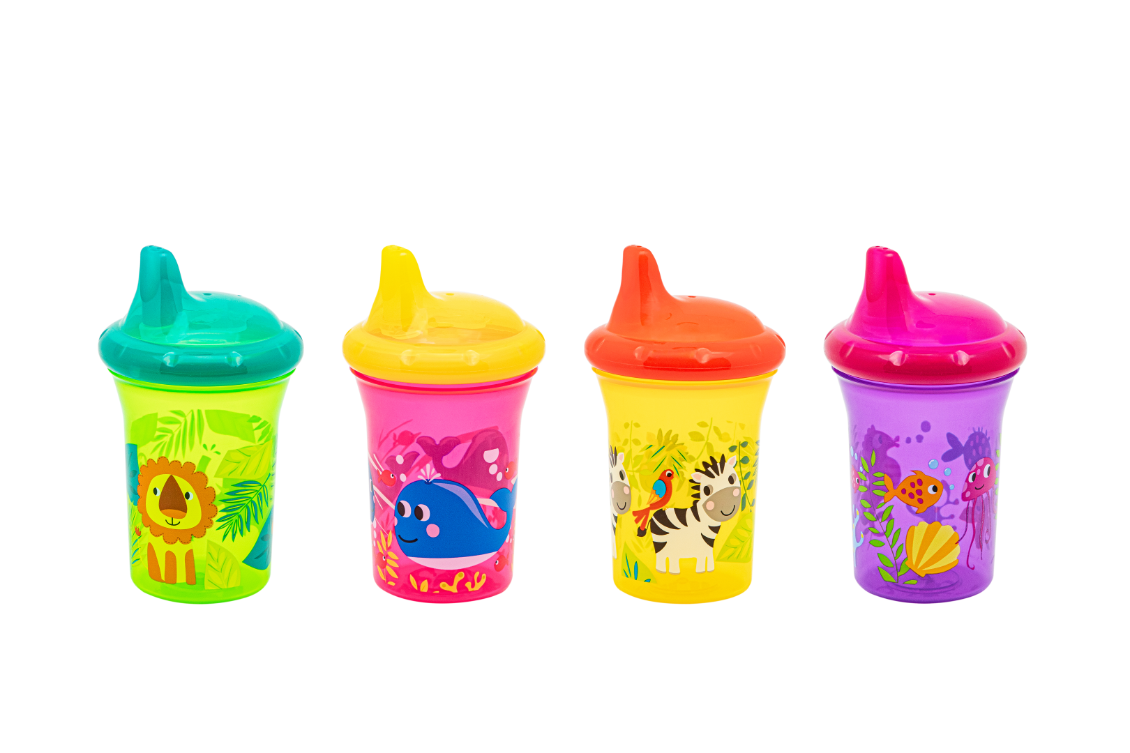 Colorful Hard Spout Sippy Cup, 8oz/260mL, Easy grip, Spill Proof, 2 Count
